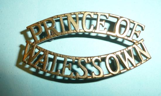 Prince of Wales's Own (Regiment of Yorkshire) One Piece Brass Shoulder Title