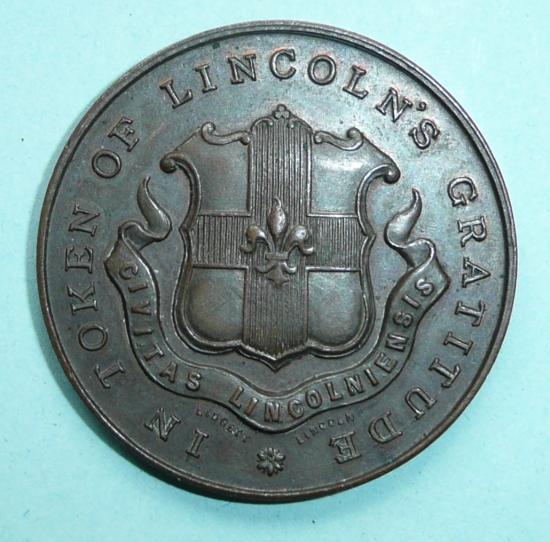 WW1 Bronze Commemorative Medallion - In Token of Lincoln 's Gratitude 1914-1919