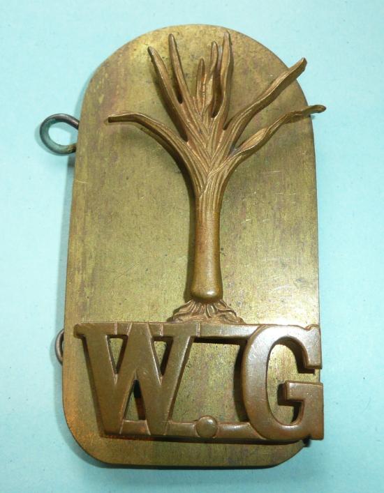 The Welsh Guards One Piece Brass Shoulder Title with Backing Plate