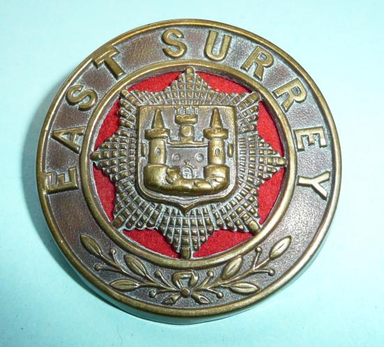 East Surrey Regiment Brass Helmet Plate Centre (HPC)