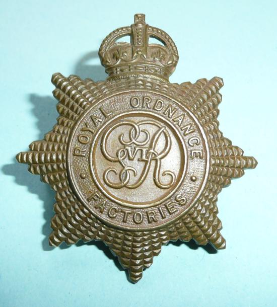 WW2 Home Front - Royal Ordnance Factories (ROF) Brass Cap Badge