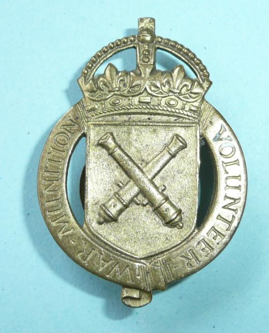 WW1 Home Front - Fire Gilt War Munition Volunteer War Worker Lapel Buttonhole Badge - Gaunt