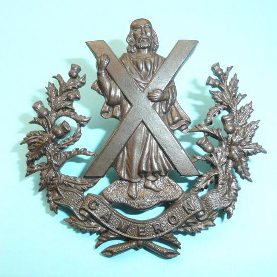 Queens Own Cameron Highlanders Officers OSD Collar Badge - Firmin