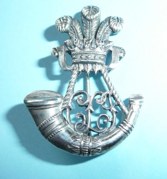 Ceylon Light Infantry (CLI) Officers Hallmarked Silver Collar / Field Service Cap Badge 1918