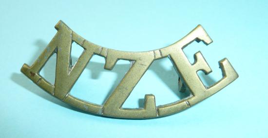 NZE New Zealand Medical Engineers Brass Shoulder Title - Gaunt