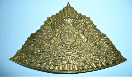 16th (Queens) Lancers Victorian Other Ranks Czapska Gilding Metal Helmet Plate