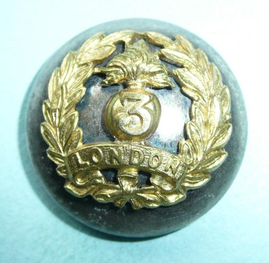3rd (City of London) Officers Mounted Gilt on Silver Plate Large Pattern Button