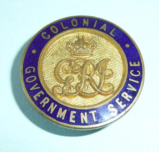 Colonial Government Service Gilt & Enamel Lapel Badge