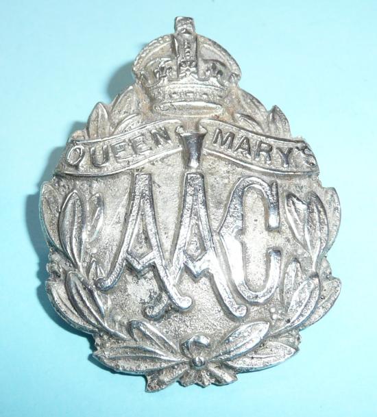 Queen Marys Army Army Auxiliary Corps (AAC) Silvered Cap Badge Sized Sweetheart Pin OCA Badge Brooch