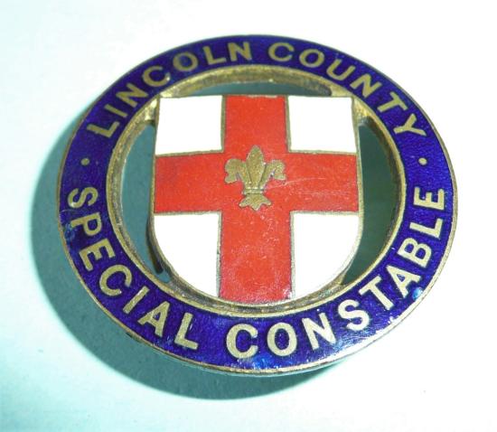 WW1 Lincolnshire Police Special Constabulary Constable Gilt and Enamel Lapel Badge