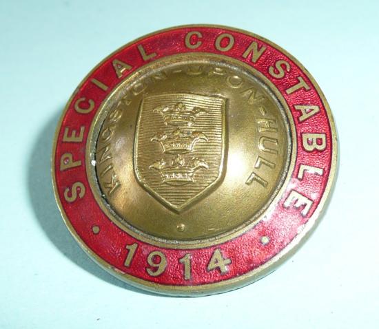 WW1 Kingston Upon Hull Police Constabulary Special Constable Cap Badge 1914