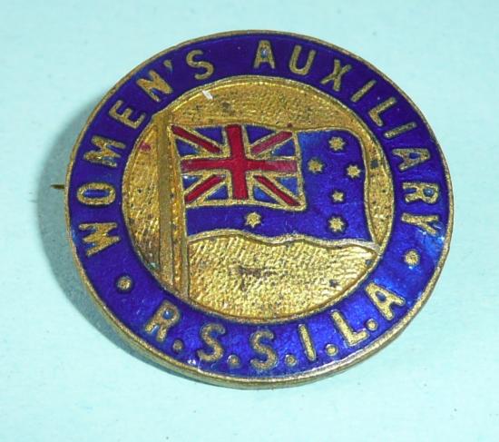 Australian Womens Auxiliary Returned Sailors & Soldiers Imperial League of Australia (RSSILA) Gilt & Enamel Pin Brooch Badge