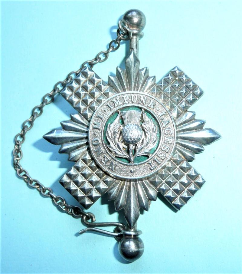 Scots Guards Piper / Pipe Majors Hallmarked Silver & Enamel Kilt Pin