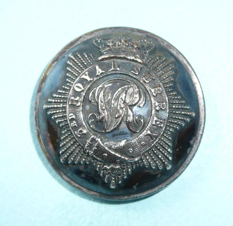 3rd Royal Surrey Regiment of Militia Officers Large Pattern Silver Plated Button