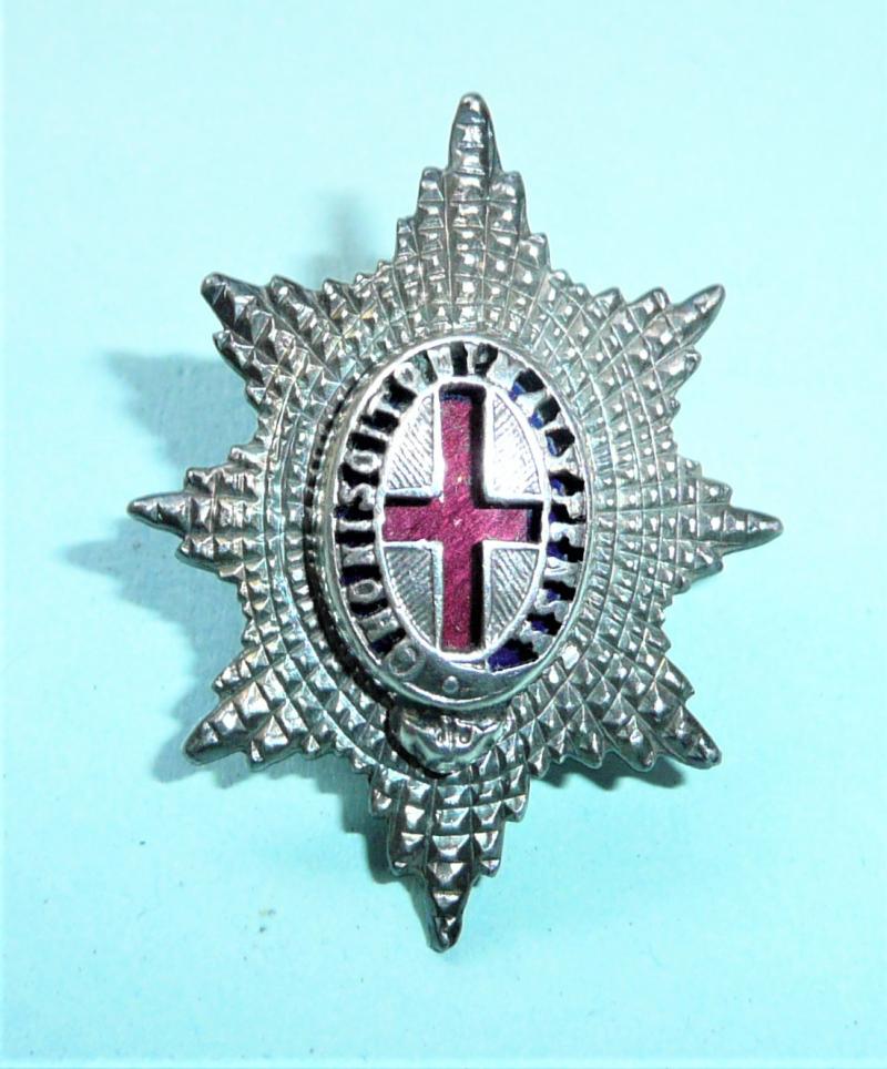 Coldstream Guards Officers Silver and Enamel Forage Cap Badge Star