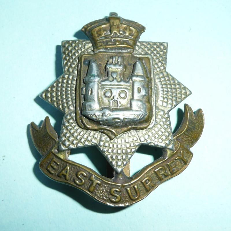 Victorian East Surrey Regiment Bi-Metal Cap Badge
