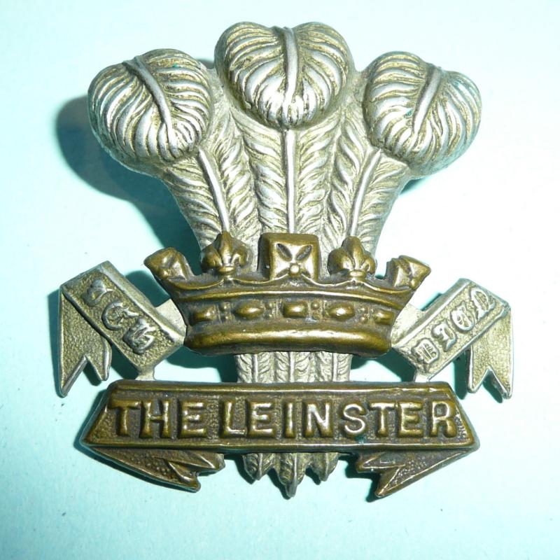 Prince of Wales Leinster Regiment ( 100th & 109th Foot) Victorian / Edwardian  Issue Bi Metal Cap Badge - with sweat holes