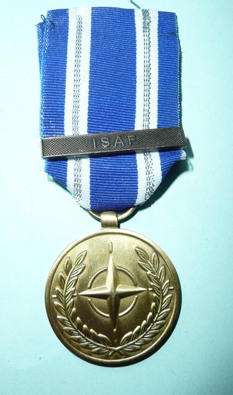 NATO Full Size Medal With Ribbon and Clasp ISAF (International Security Assistance Force in Afghanistan)