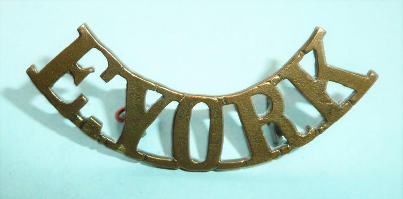WW1 East Yorkshire Regiment Brass Shoulder Title