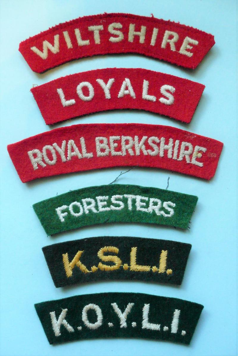 Selection of Woven Felt Cloth Regimental Shoulder Titles