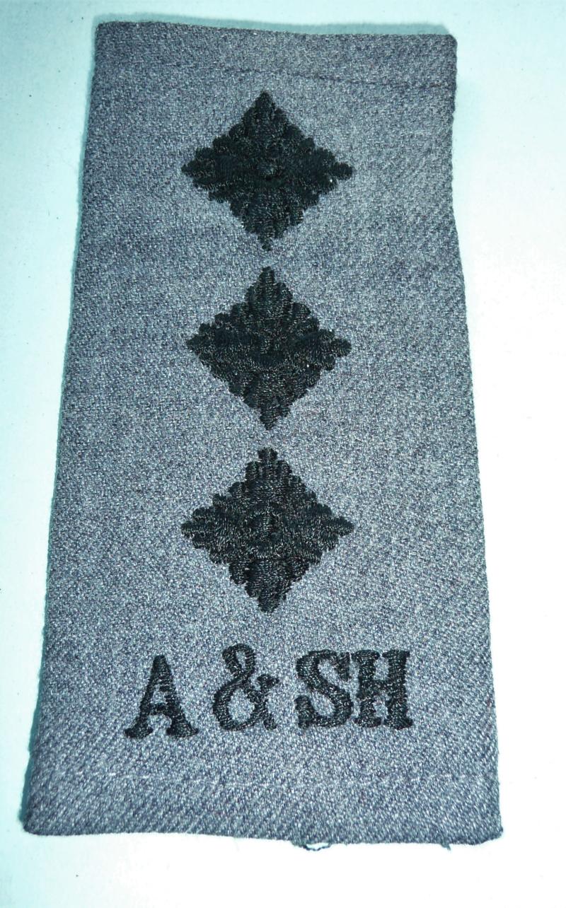 A&SH Argyll & Sutherland Highlanders Captains Embroidered Cloth Rank Shoulder Slide Slip On
