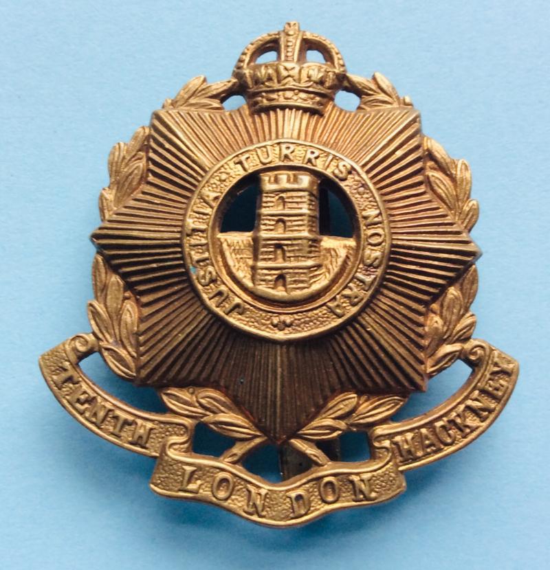 10th Tenth County of London Regiment (Hackney) Brass Cap Badge