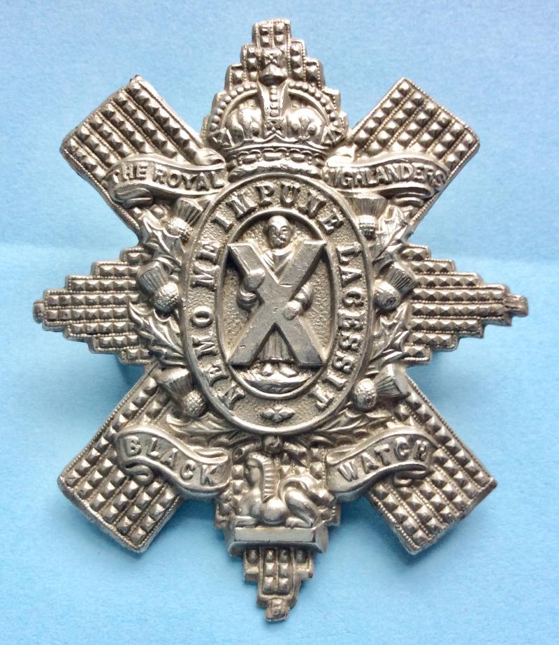 WW1 Black Watch (The Royal Highlanders) Other Ranks White Metal Cap Badge
