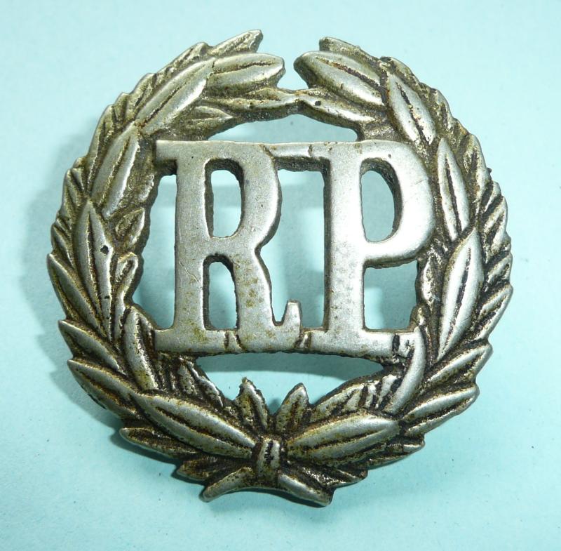 Indian Sub Continent - Burma Burmese Rangoon Police Cast White Metal Cap Badge