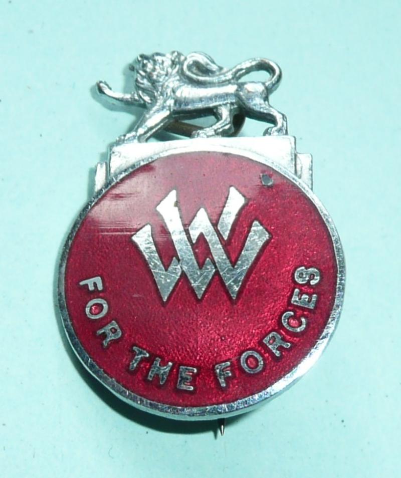 WW2 Womens Voluntary Service WV Womens War Worker 'For the Forces' Lapel Badge