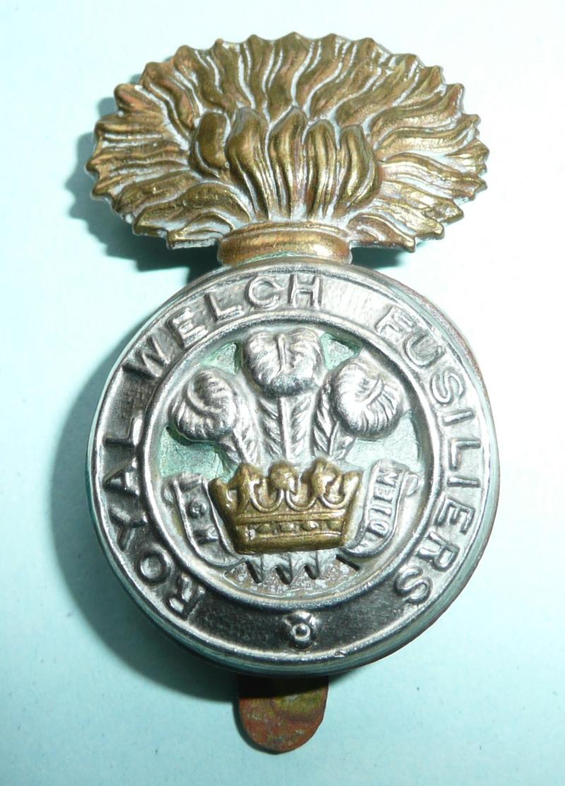 Royal Welch Fusiliers (RWF) Other Ranks Bi Metal Cap Badge - Sweat Holes