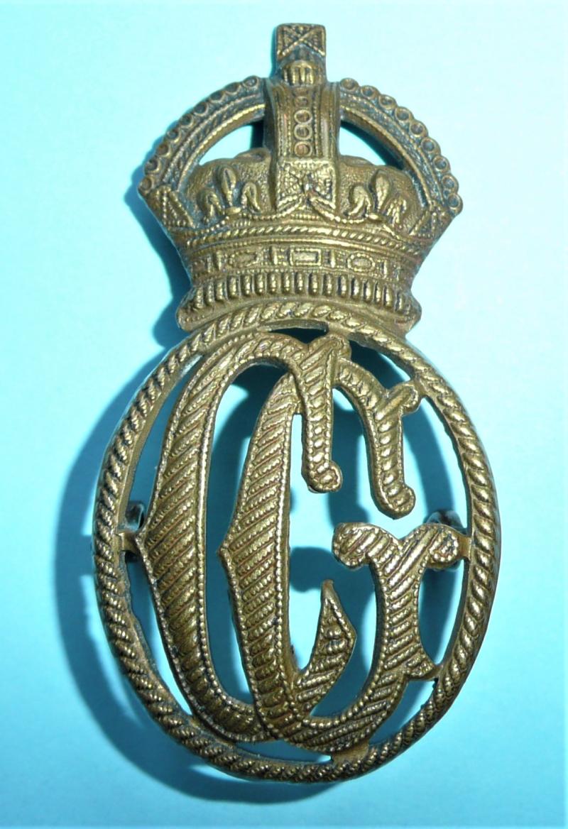 HM Coast Guard Brass Cap Badge, Kings Crown - Gaunt Tablet