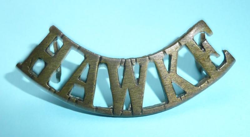 WW1 RND Royal Naval Division Hawke Battalion Brass Shoulder Title