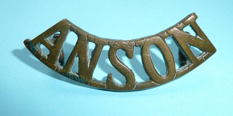 WW1 RND Royal Naval Division Anson Battalion Brass Shoulder Title