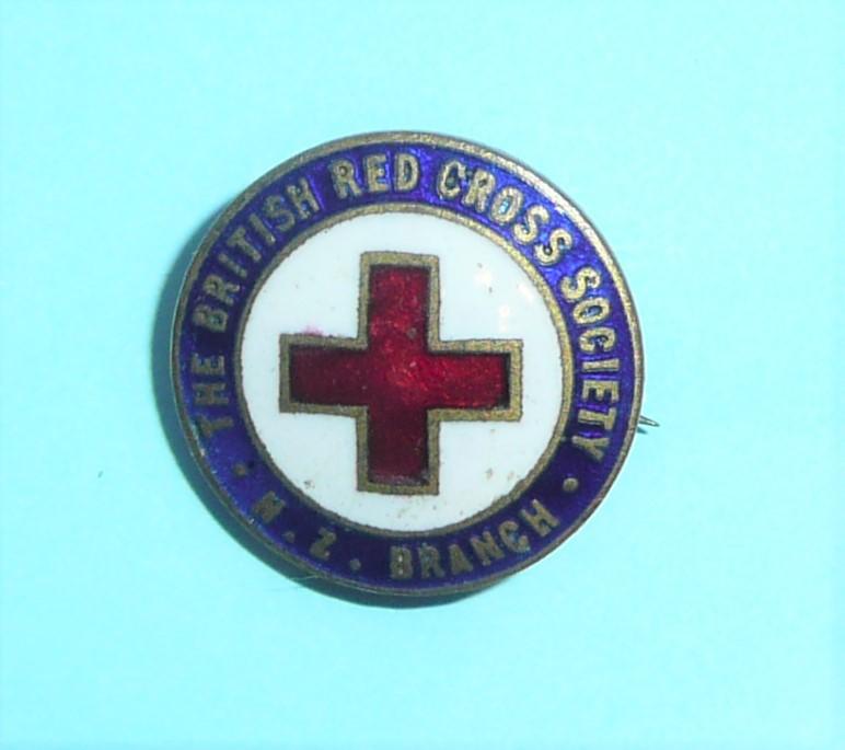 WW2 Era British Red Cross Society New Zealand (NZ) Branch Enamel Lapel Pin Badge