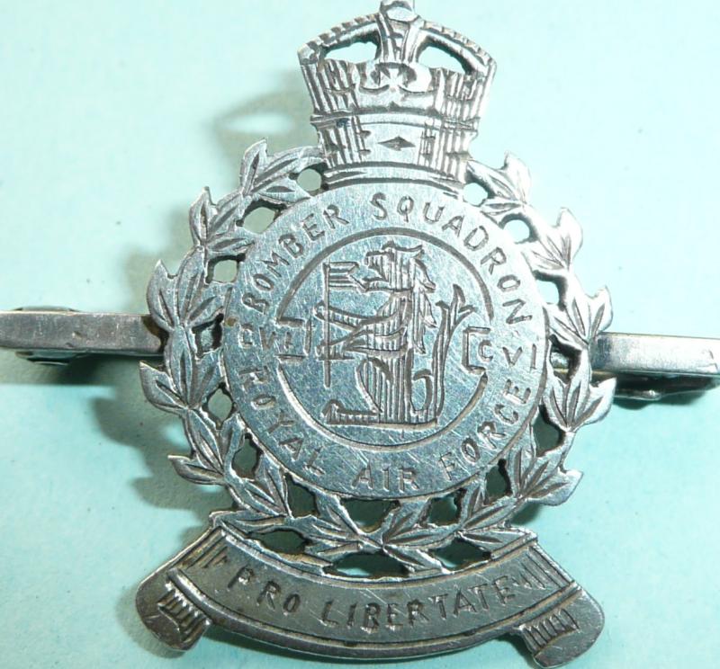 106  RFC / RAF Bomber Squadron Engraved Silver Sweetheart OCA Lapel Pin Brooch Badge