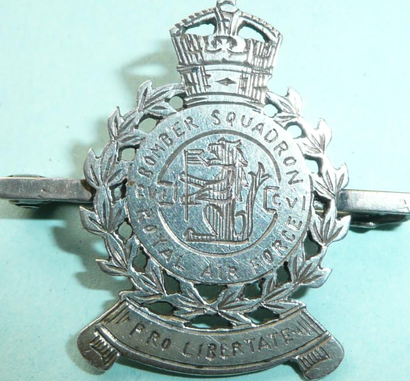106  RFC / RAF Bomber Squadron Engraved Silver Sweetheart OCA Lapel Pin Brooch Badge