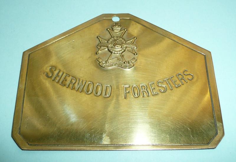 Sherwood Foresters (Notts & Derby Regiment) Brass Duty Plate