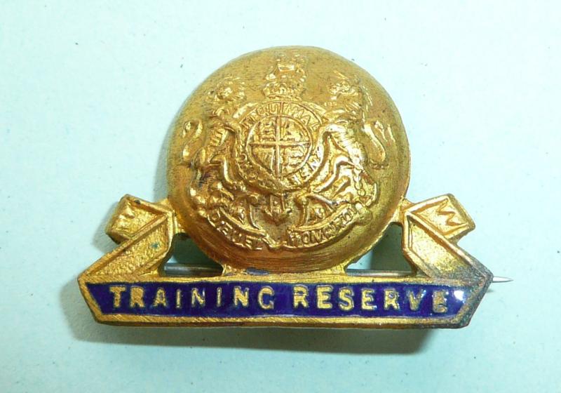 WW1 Training Reserve Enamel & Gilt Mufti Lapel Pin Badge