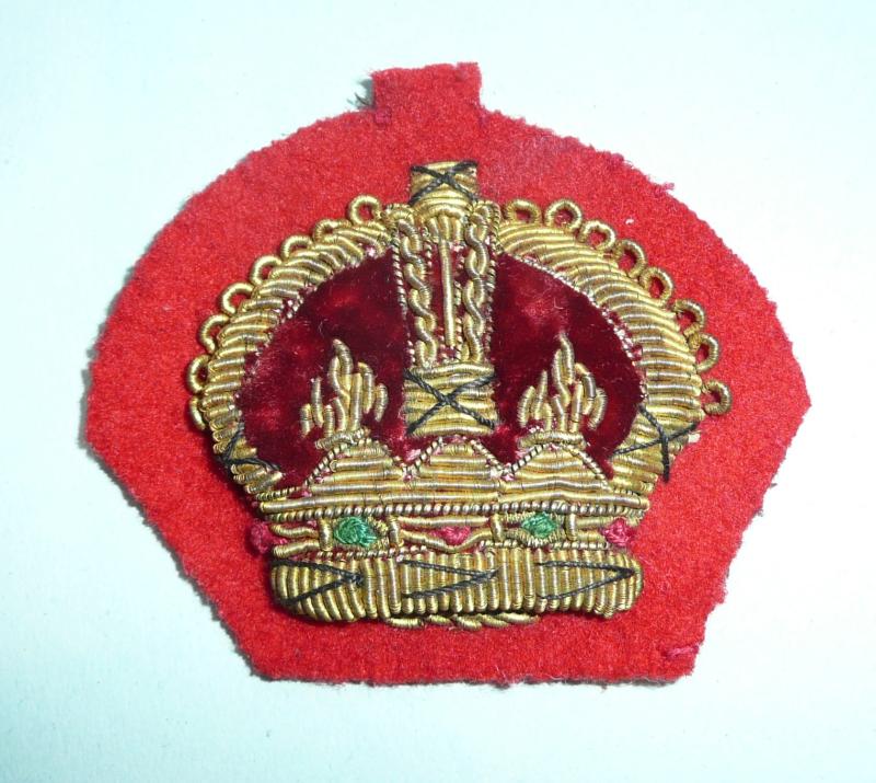 British Army Warrant Officers Second Class Kings Crown Bullion Insignia Rank Badge No 1 Dress, pre 1952