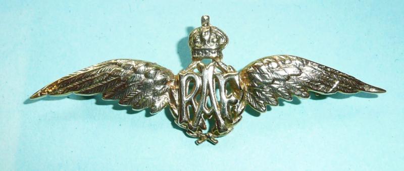 WW2 Royal Air Force Wings Sweetheart Pin Brooch Hallmarked Gold