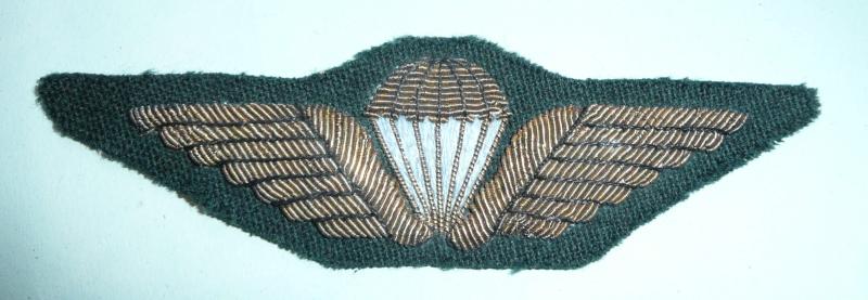 Danish Denmark Air Force Parachute Wing in Bullion