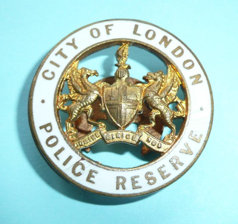 WW1 / WW2 City of London Police Reserve Special Inspectors Enamel and Gilt mufti Lapel Buttonhole Badge