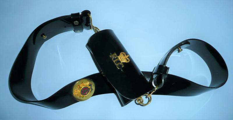 Royal Logistics Corps (RLC) Officers Faux Patent Leather / Plastic No 1 Full Dress Cross Belt with Pouch and Gilt and Enamel Fittings