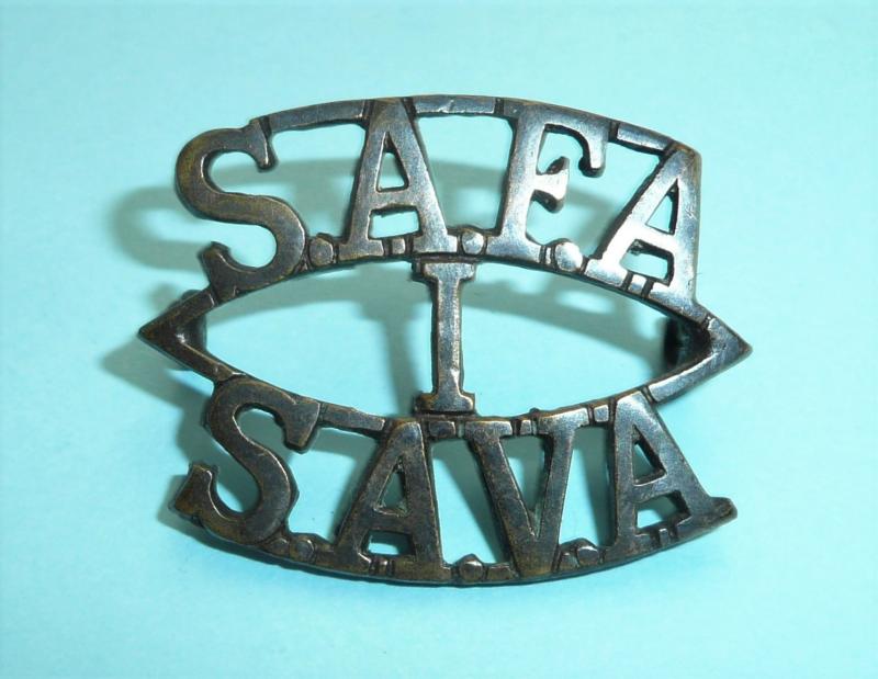 South African Field Artillery - SAFA / 1 / SAVA One Piece Bronzed Shoulder Title