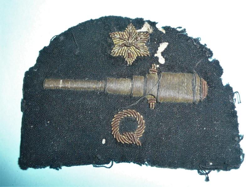 Royal Navy RN RNVR Quarter Gunners Rating Bullion Cloth Arm Badge