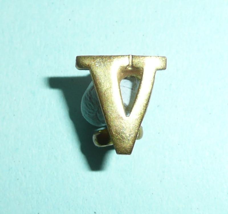 Generic Volunteer Officers Gilt V Shoulder title / Collar Badge