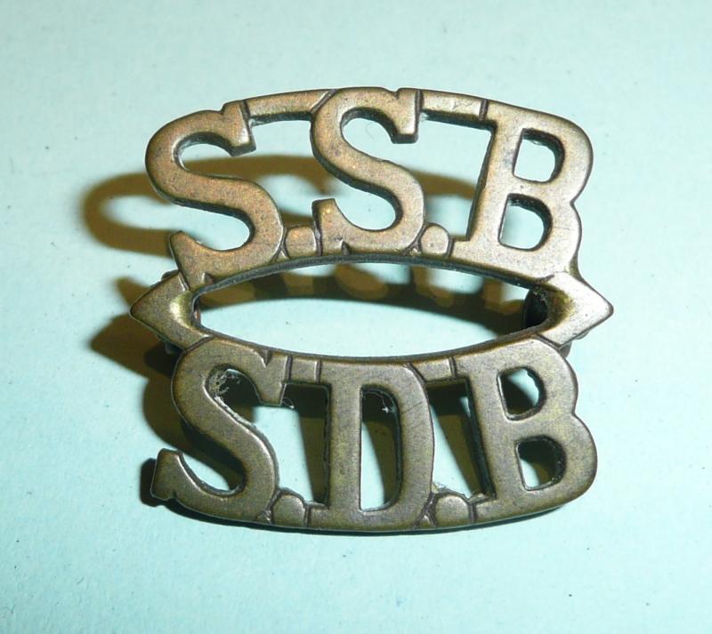 WW2 South Africa - SSB / SDB Special Service Battalion Brass Shoulder Title