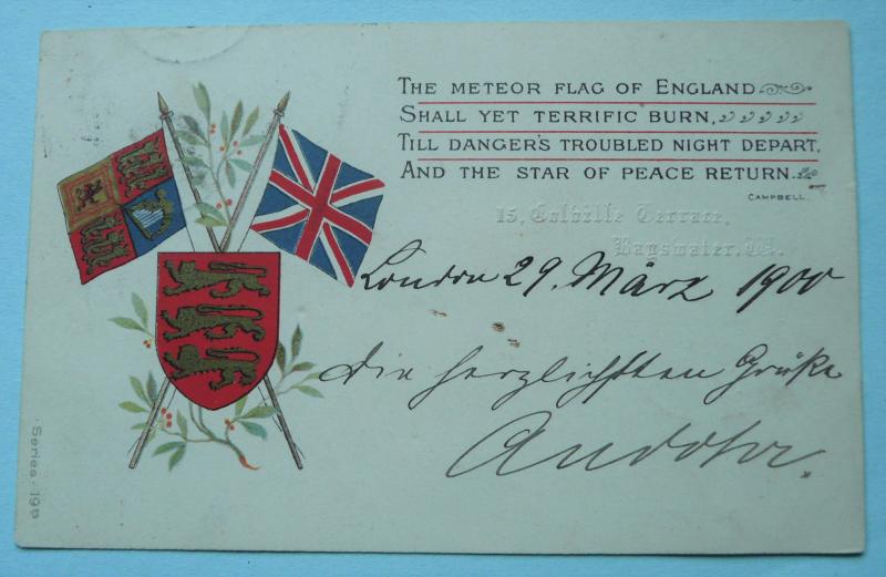 Original Boer War Patriotic Art Postcard Postally Used 1900