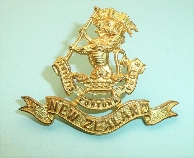 New Zealand 5th (Wellington Rifles) Officers Gilt Cap Badge