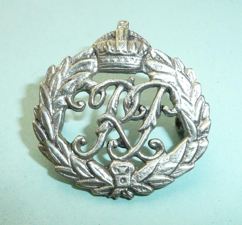 Indian Sub-Continent - Burma Burmese Rangoon Police (RP) Cast White Metal Cap Badge